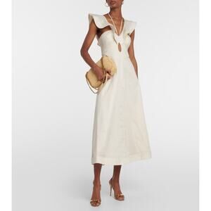 BNWT Zimmermann Halcyon Flutter Linen Dress Sz 2 - US 6-8